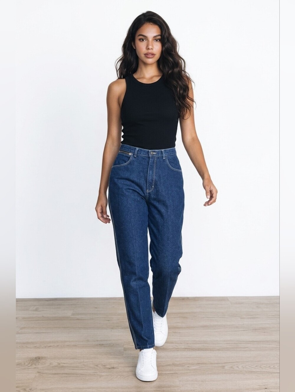 Gitano Womens Vintage High Waist Dark Denim Mom Jeans 80s 90s Sz 14 Tapered Leg